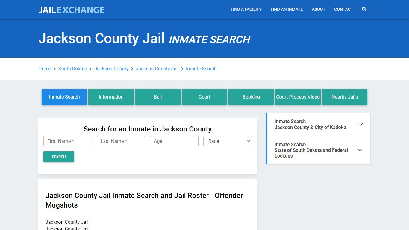 Jackson County Jail, SD Inmate Search: Roster & Mugshots